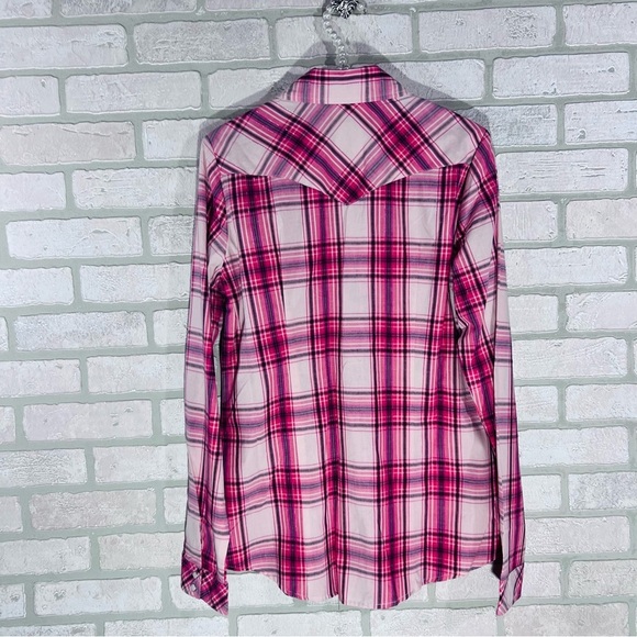 Roper NWOT Classic Pink Plaid Long Sleeve Pearl Snap Button Shirt Size M - Picture 3 of 7